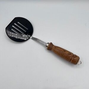 Bonny USA Vintage Spatula Black Nylon Slotted Head Wood Handle Kitchen Tool